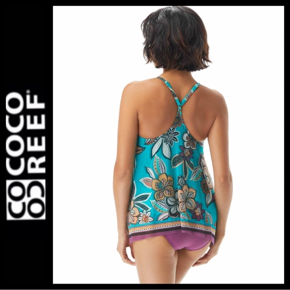 Coco Reef Mesh Layer Underwire Tankini Top - Picture 2 of 10